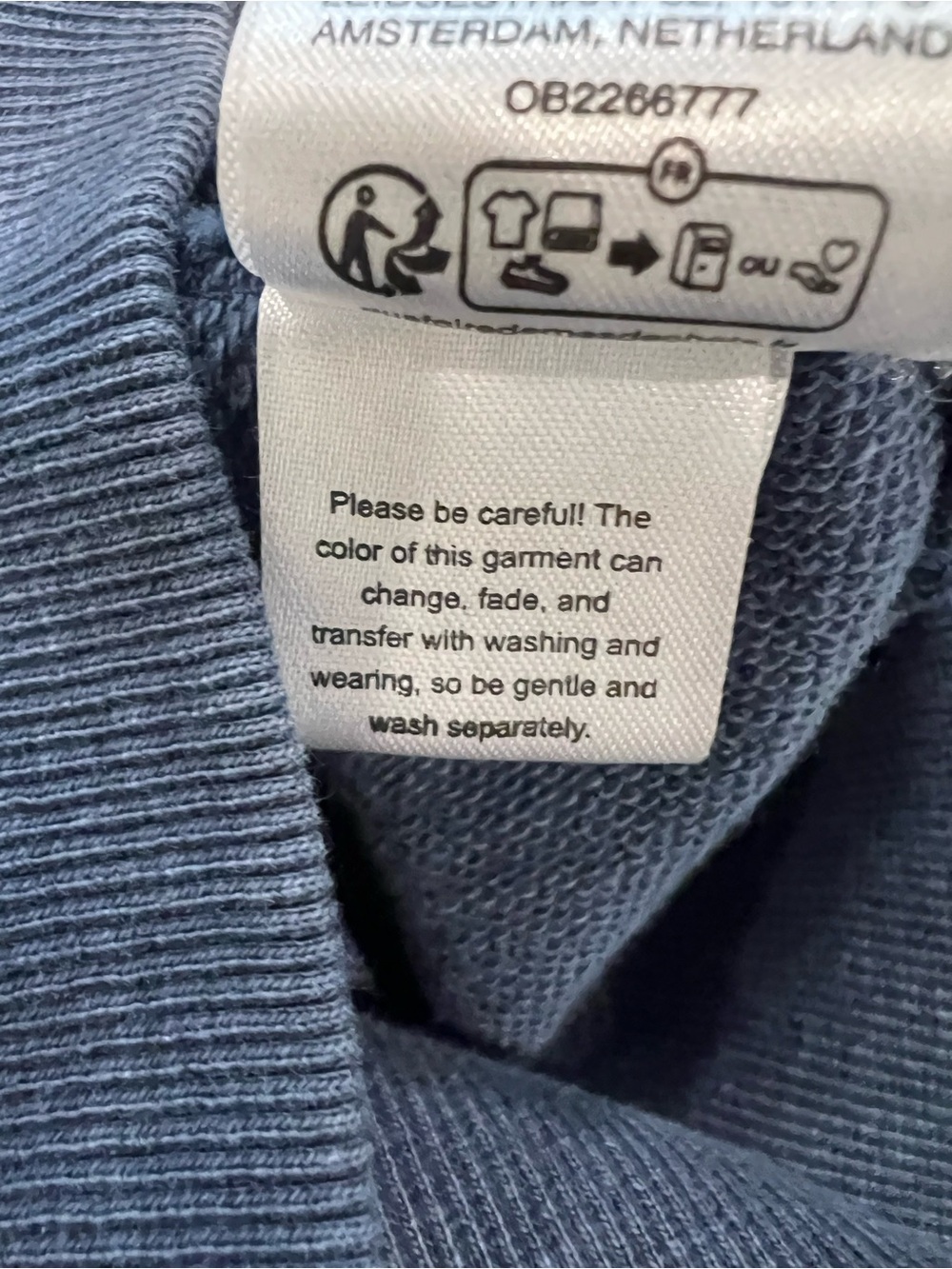 Free People Washed Blue/Indigo Short Sleeve Crewneck Sweatshirt - Picture 6 of 6